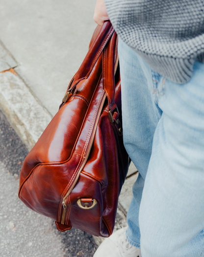 Italian Leather Overnight Bag