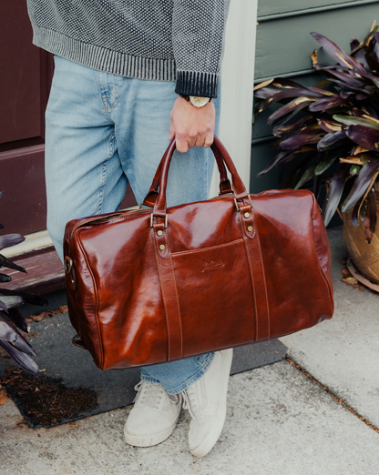 Italian Leather Overnight Bag