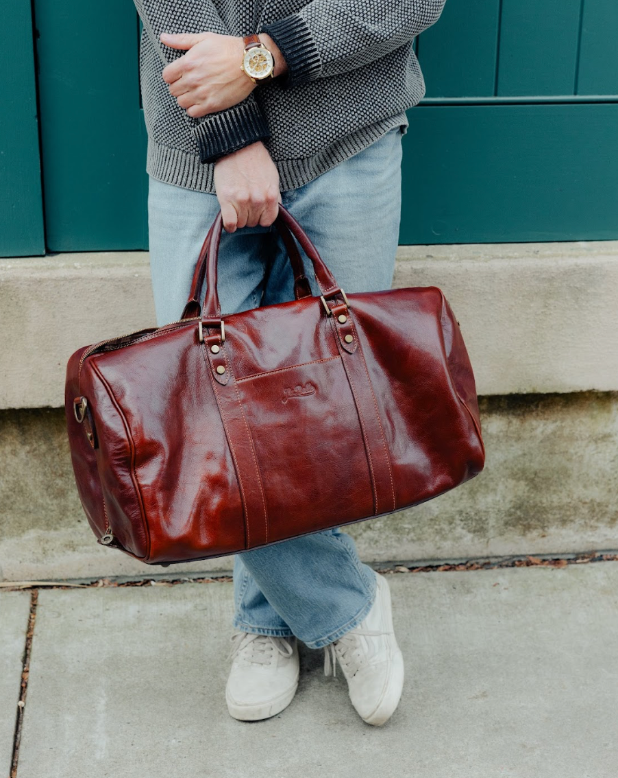 Italian Leather Overnight Bag