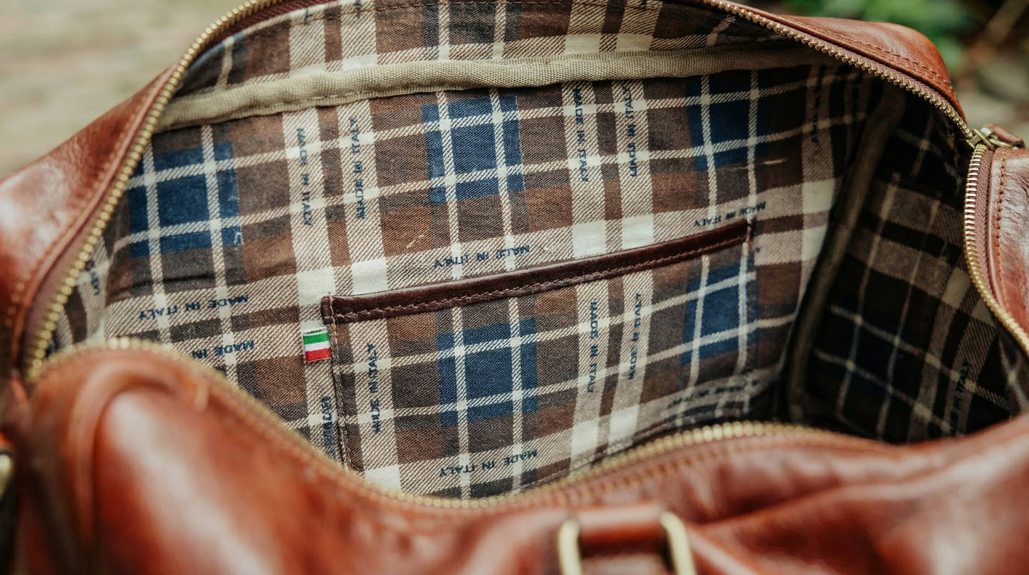 Italian Leather Overnight Bag